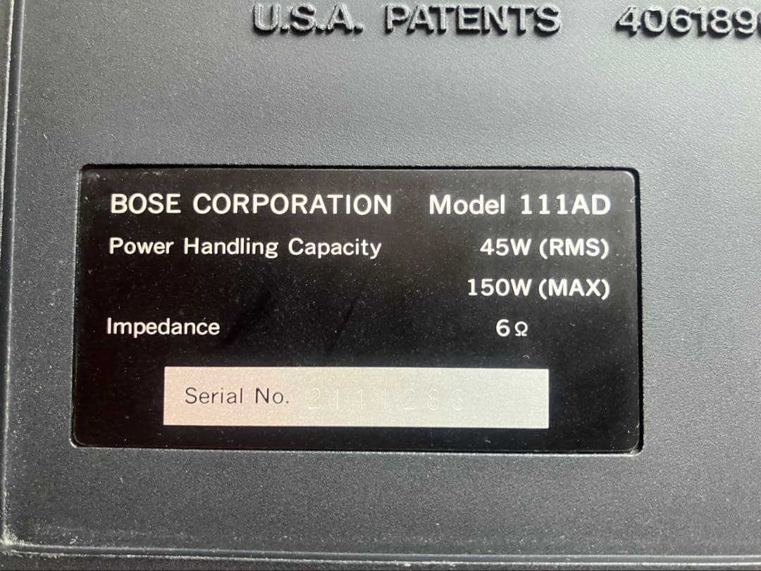 Bose スピーカー 111AD　連番　通電未確認