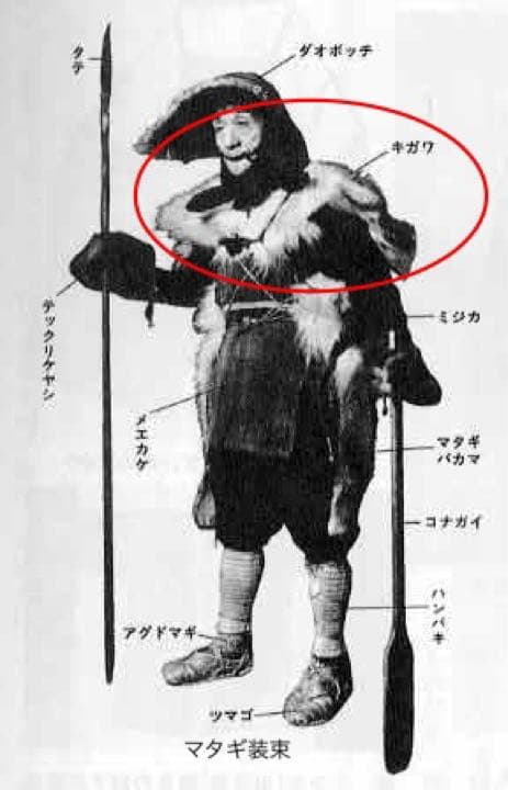 津軽マタギ 着皮 民藝品 「津軽又木斑文様着皮装束」