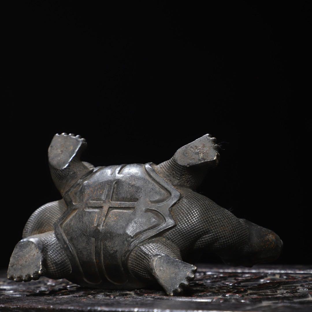 純銅製　時代物　銅亀　置物　骨董品アンティーク　飾り　茶道具　文房具