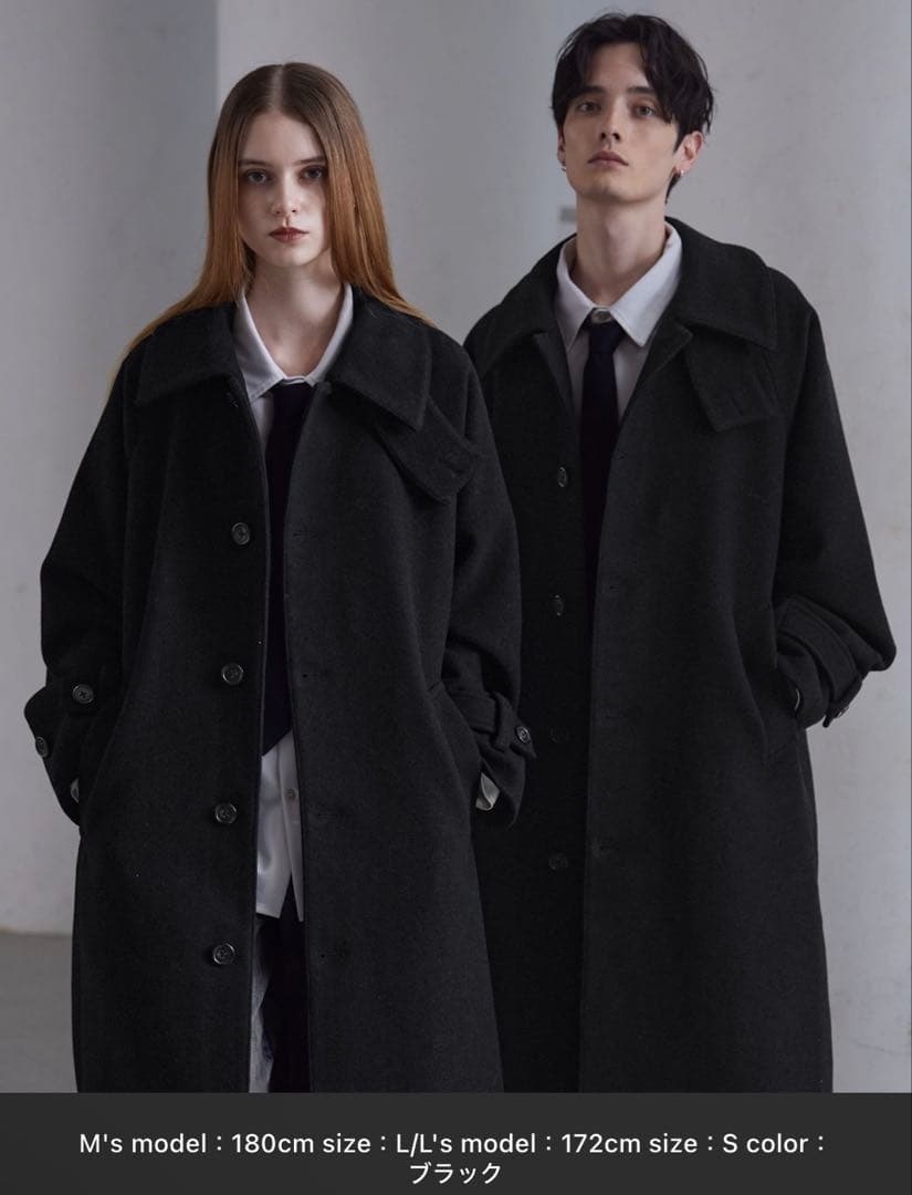 CLEL/クレイル ブラック ステンカラーコート S