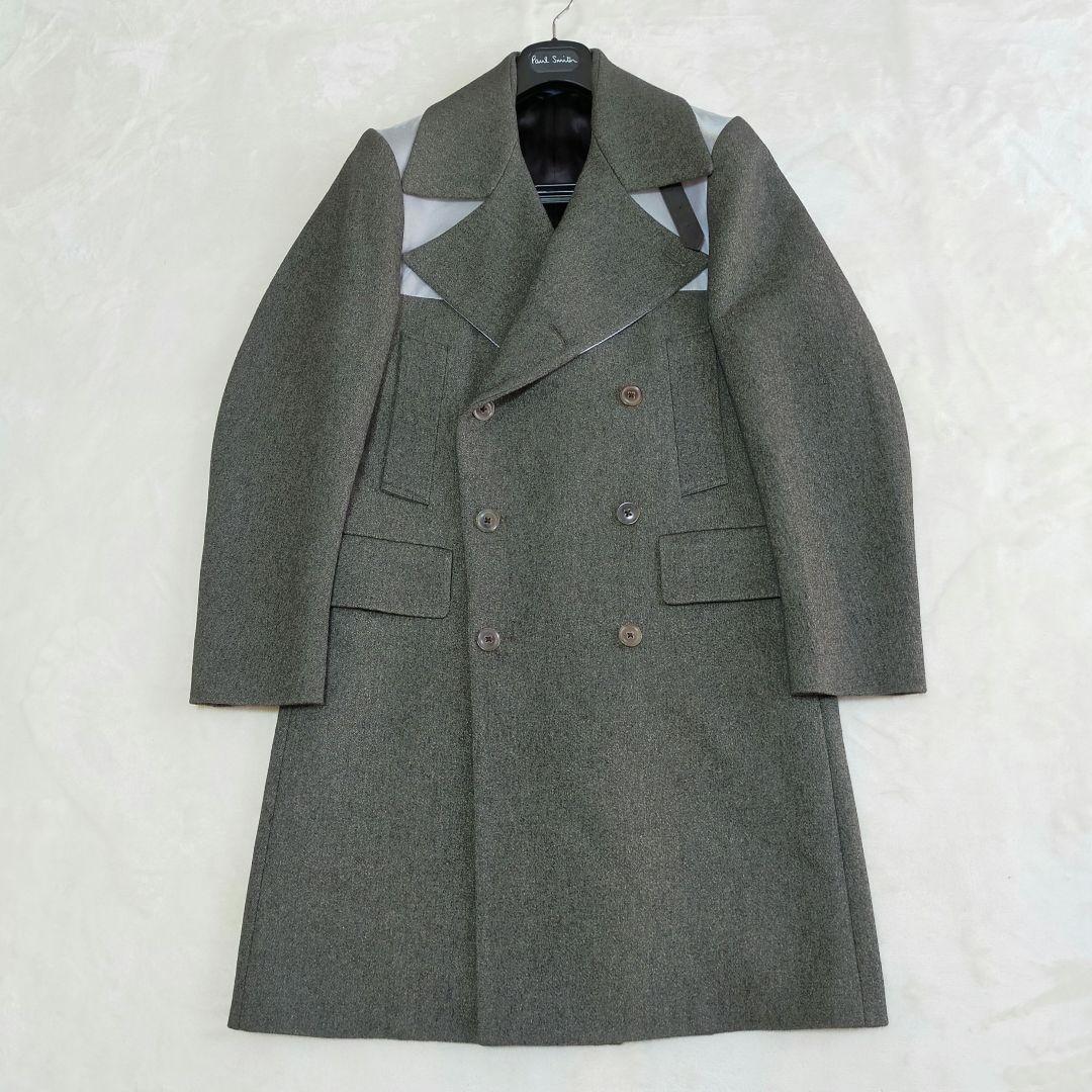 Paul Smith　異素材ドッキング　ダブルブレストロングチェスターコート