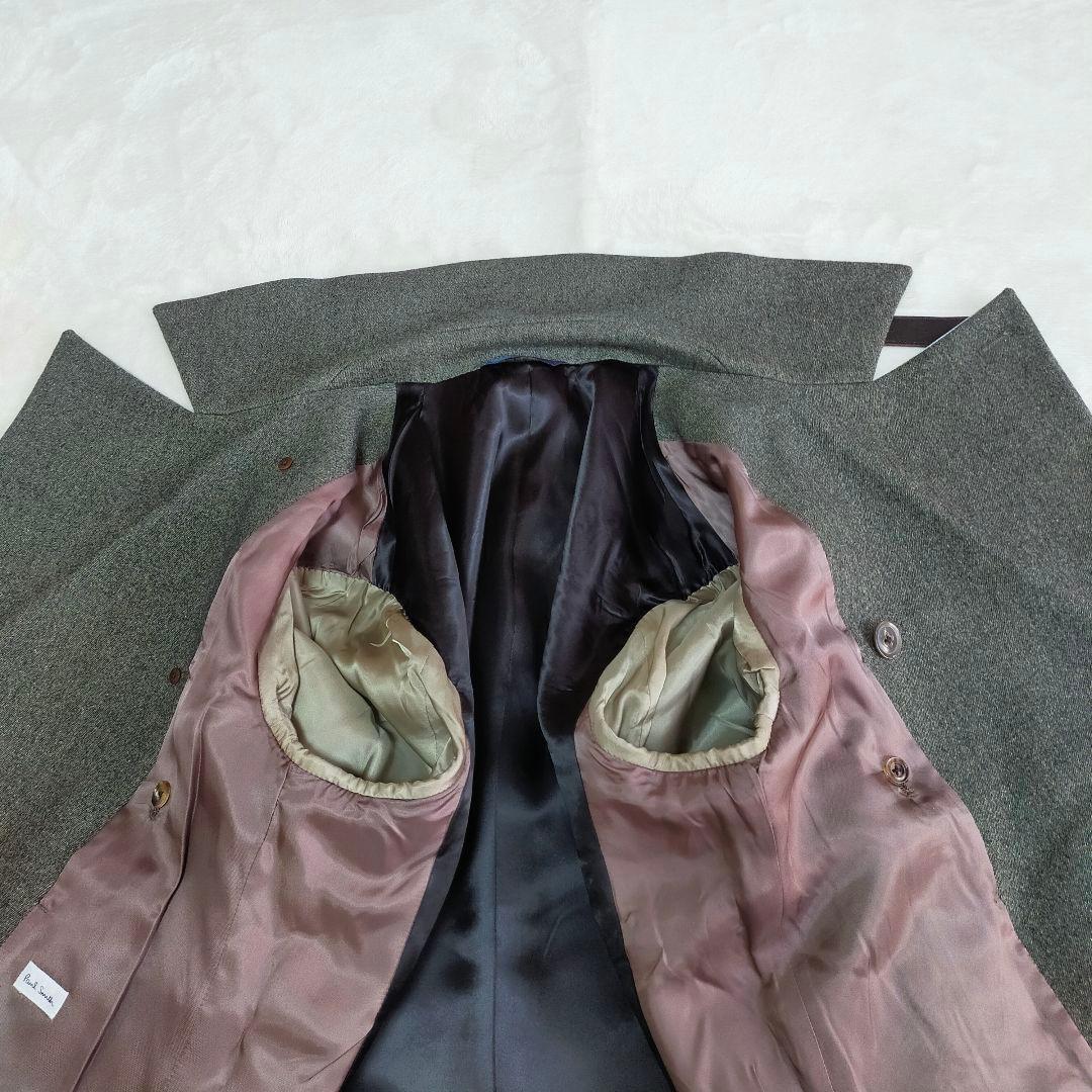 Paul Smith　異素材ドッキング　ダブルブレストロングチェスターコート