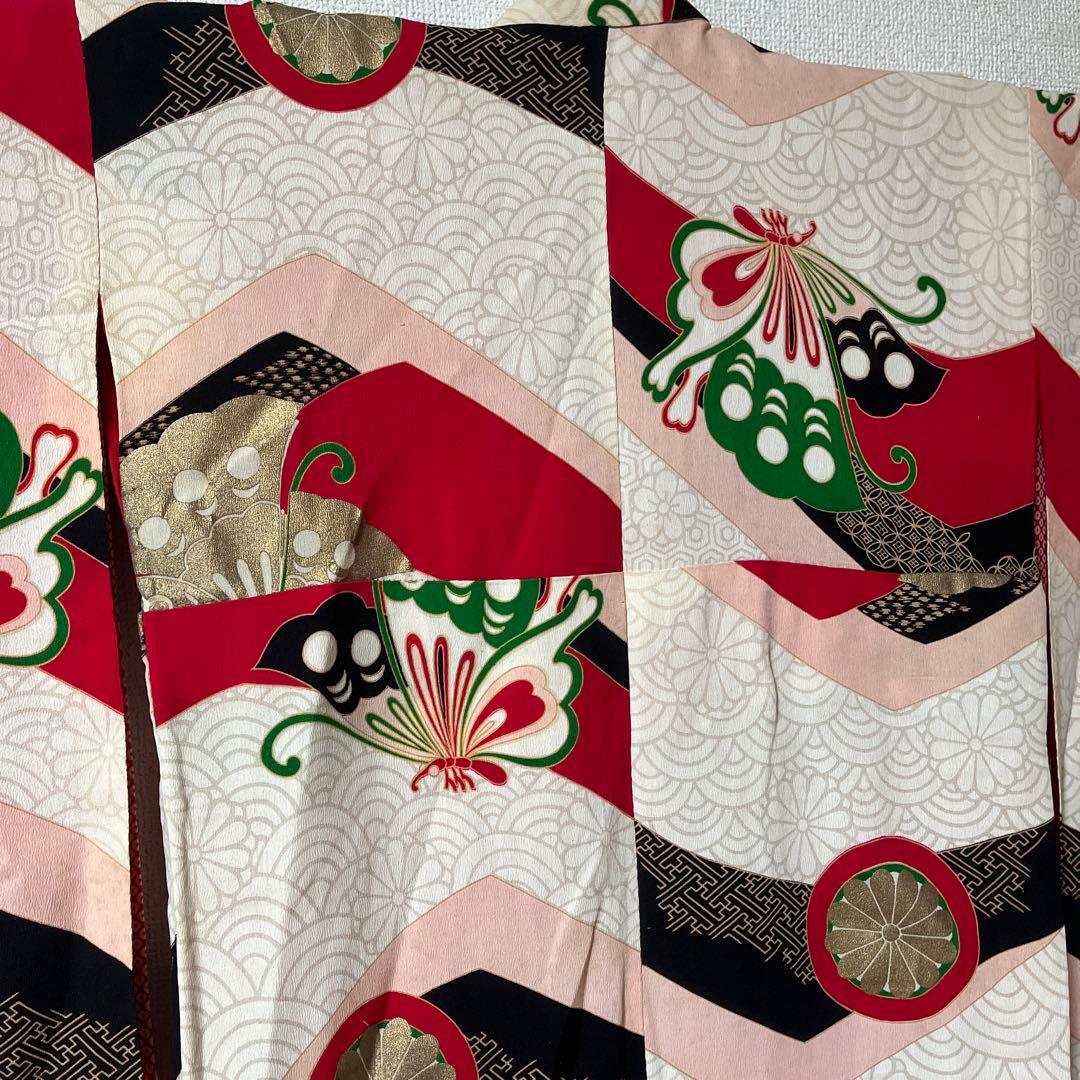 七五三　7歳　ハーフ成人式　正絹　アンティーク