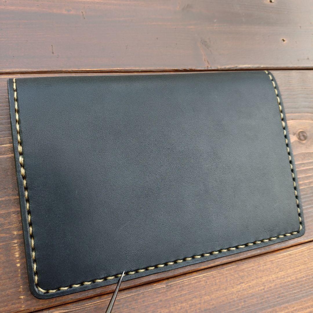 栃木オイルレザー‼️レザー通帳ケース　レザーお薬手帳ケース 【ハンドメイド品】