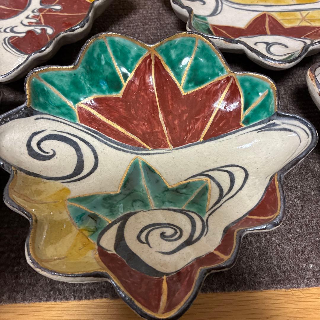 中條正康作　乾山紅葉向付