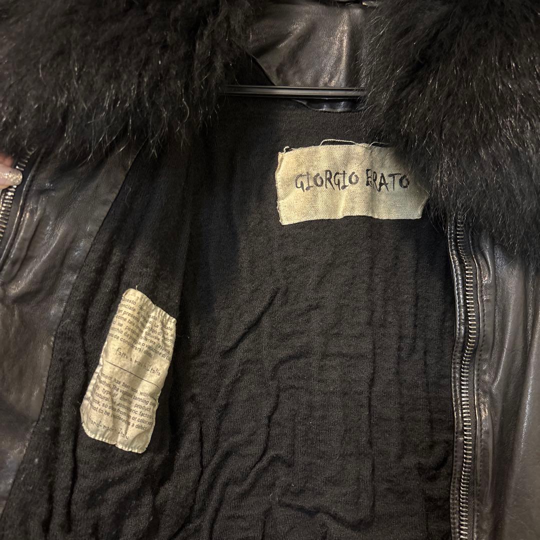 【激レア】GiorgioBrato│黒リアルファーラムレザージャケット40サイズ