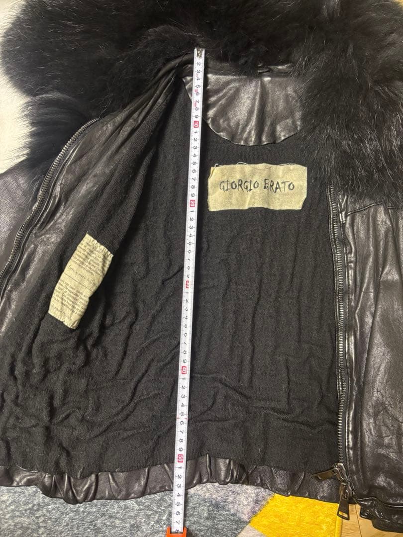 【激レア】GiorgioBrato│黒リアルファーラムレザージャケット40サイズ