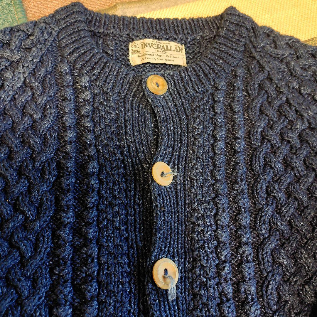 INVERALLANインバーアラン4Aカーディガンインディゴコットン