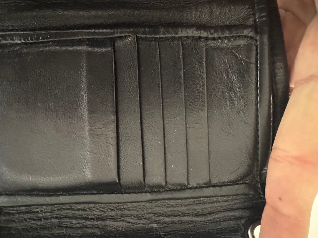 ビルウォールレザー　シャークレザー　ミディアムウォレット ブラック/シルバー