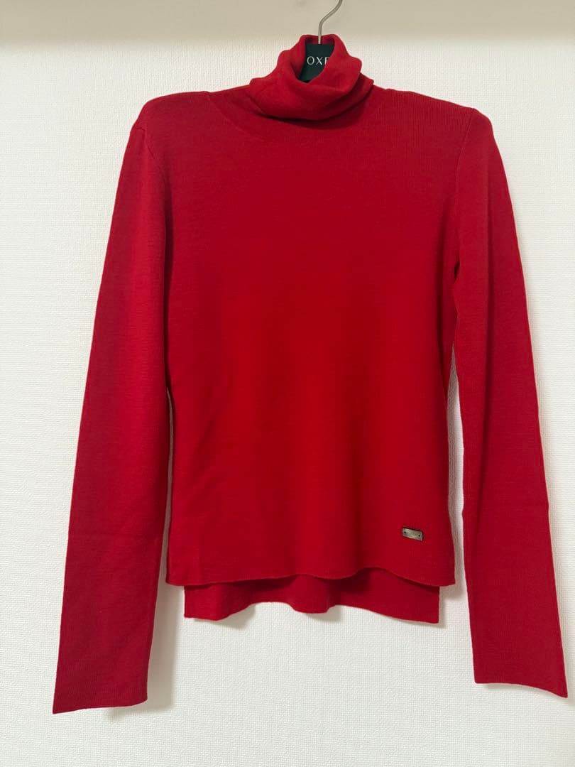 極美品foxeyタートルネックセーターsize40 レッド