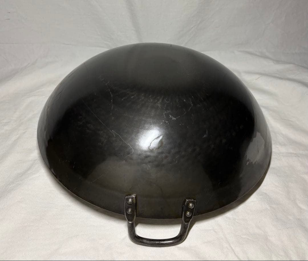 合羽橋 釜浅商店 山田 打出し 36cm 両手鍋 片手中華鍋 2点 鉄鍋