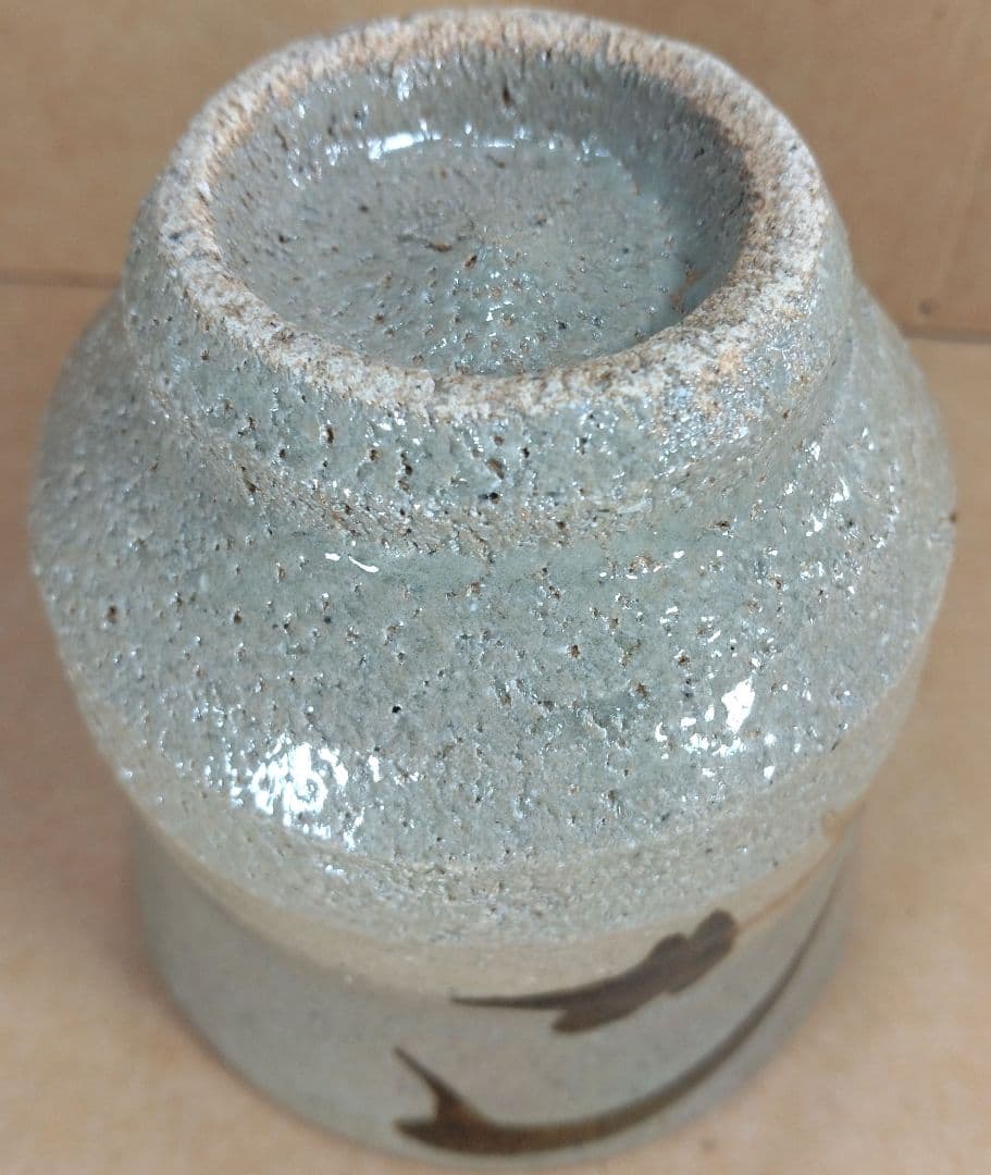 【本物保証】濱田庄司 湯呑(地掛黍花文）共箱 美品 人間国宝 益子焼 民藝 紐茶