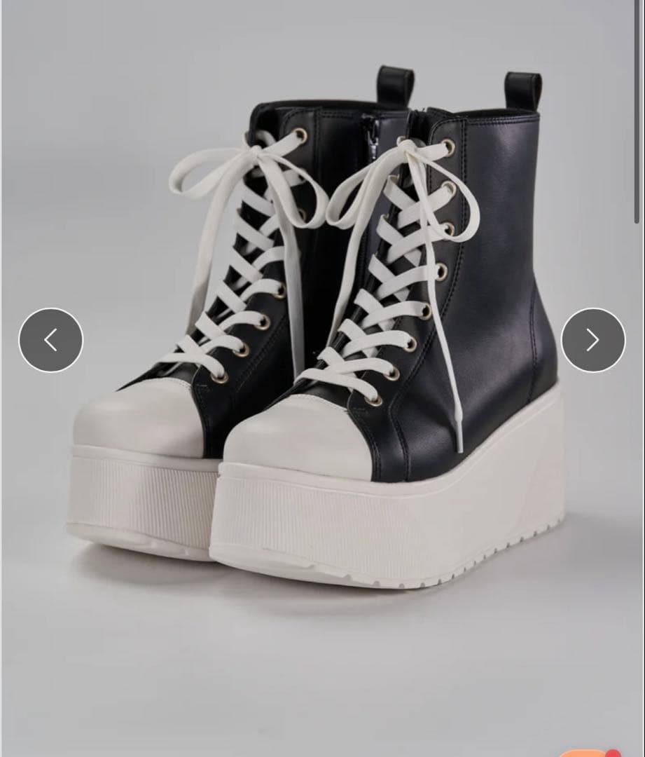 鈴木亜美厚底ハイカットスニーカー Sブラック