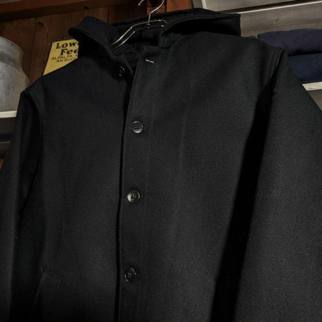 フランス製　70s　VETRA　デッドストック　上質生地　クラシックコート　黒