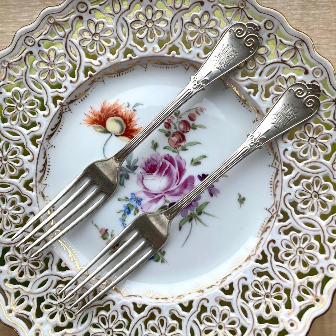 Tiffany 純銀　フォーク　アンティーク2客