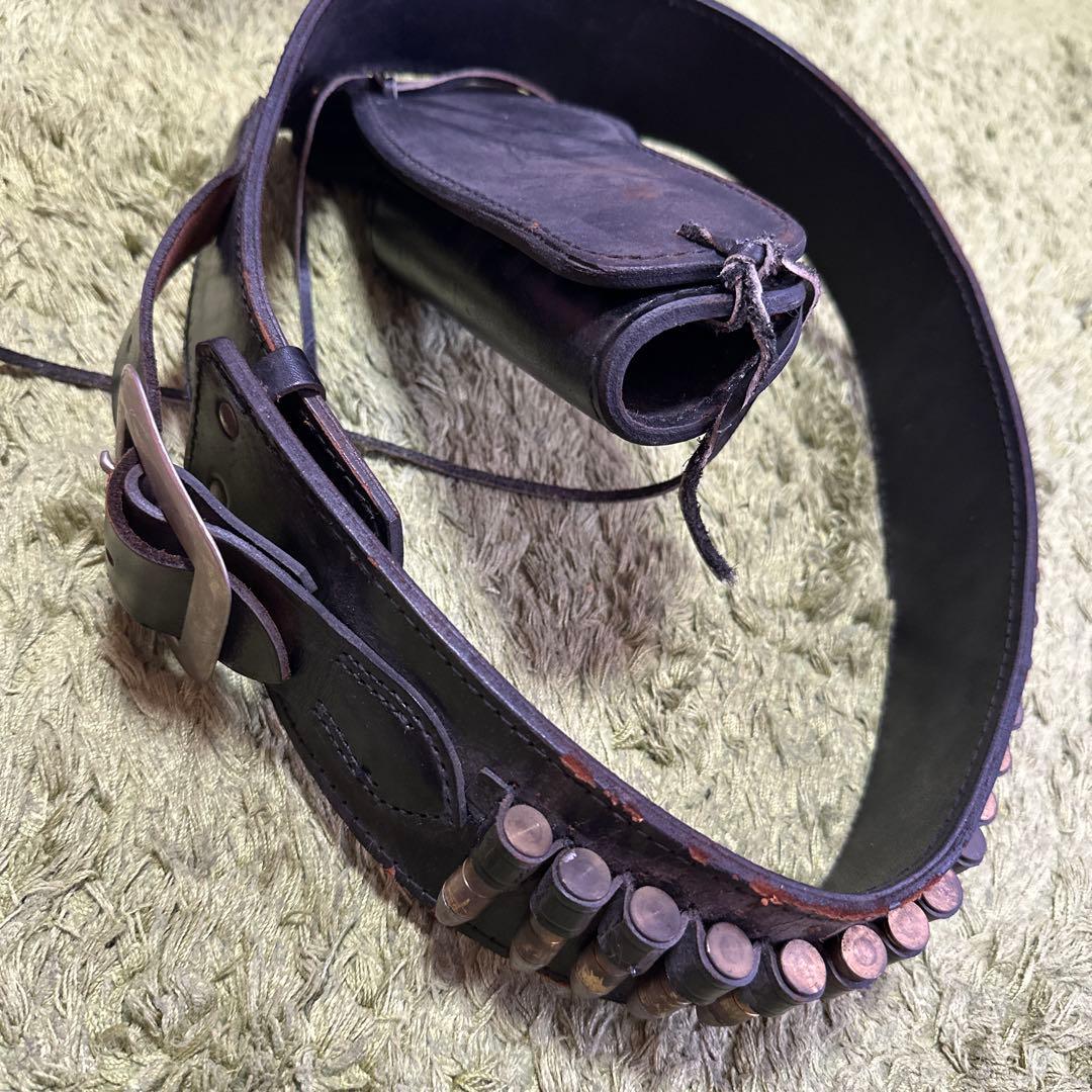 アンティークレザーホルスター付きベルト