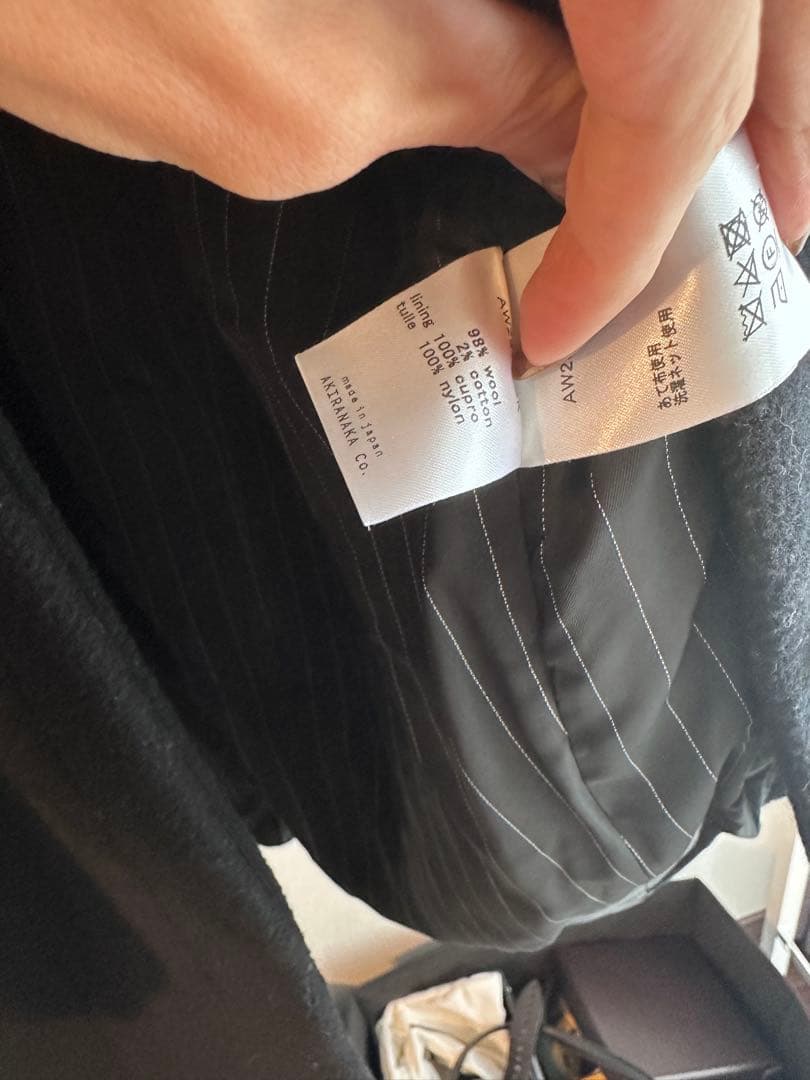 AKIRA NAKA ウール100% ノーカラー コート 美品