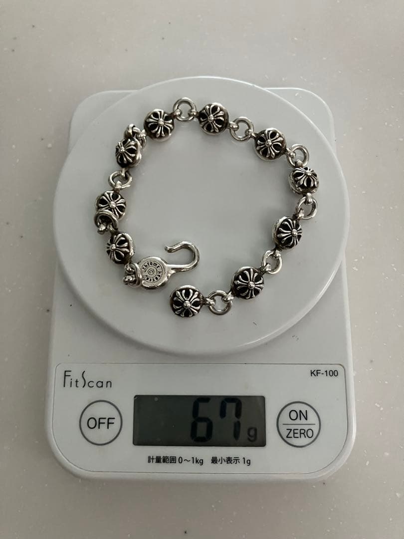 CHROME HEARTS #2 クロスボール ブレスレット　10LINK