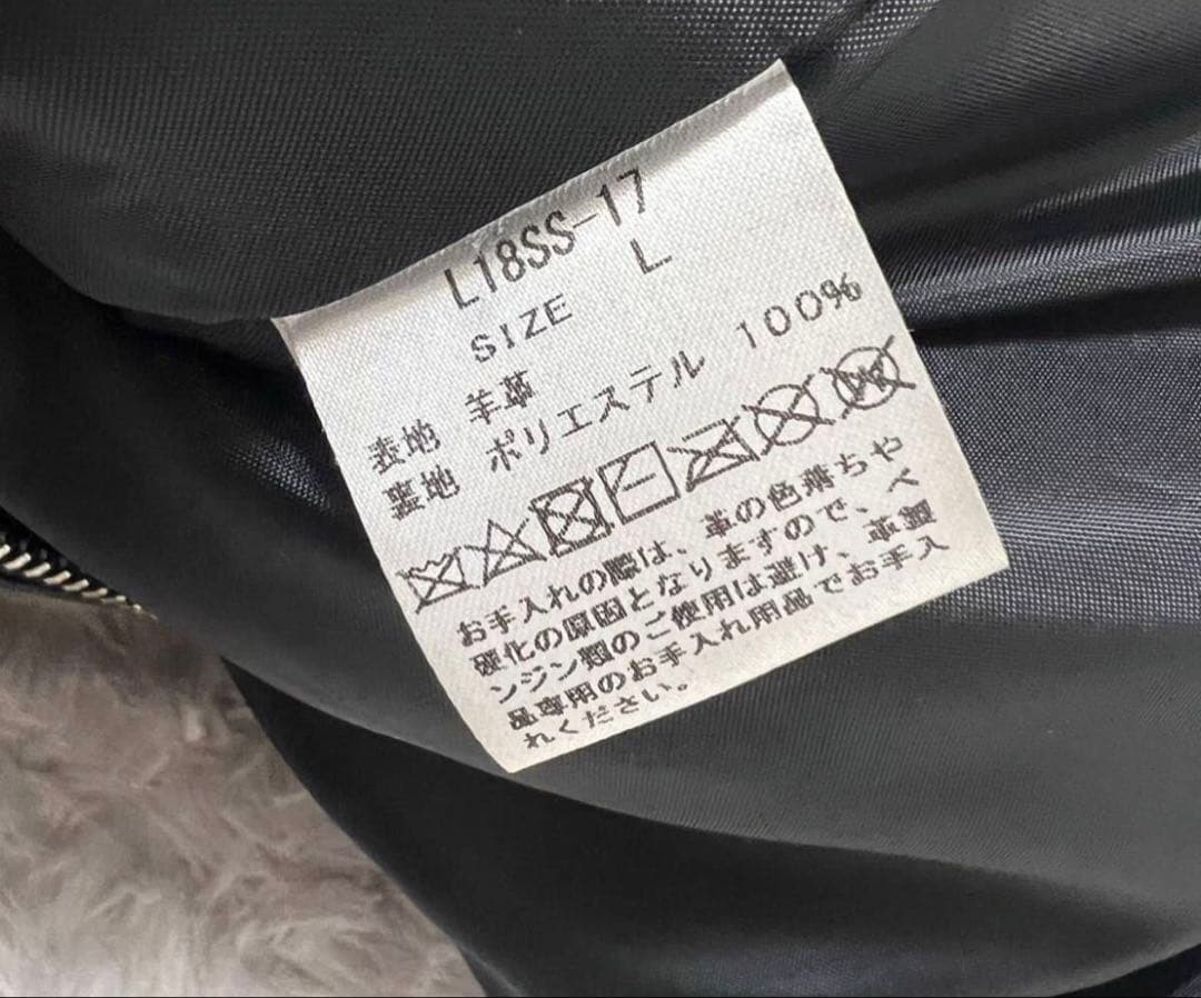 LIDNM ブラックレザージャケット スタンドカラー