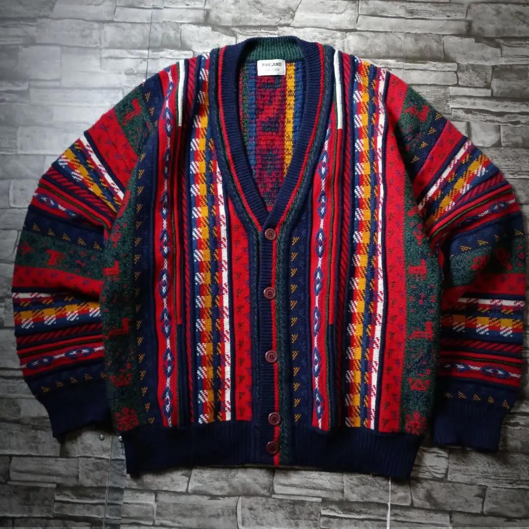 オシャレなユーロ輸入古着☆POHLAND exklusiv 総柄カーディガン