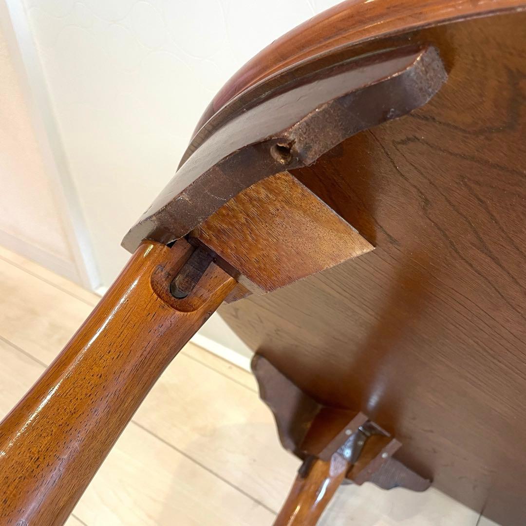 昭和レトロ 木製 円形 座卓 ちゃぶ台 丸テーブル 折りたたみ ヴィンテージ