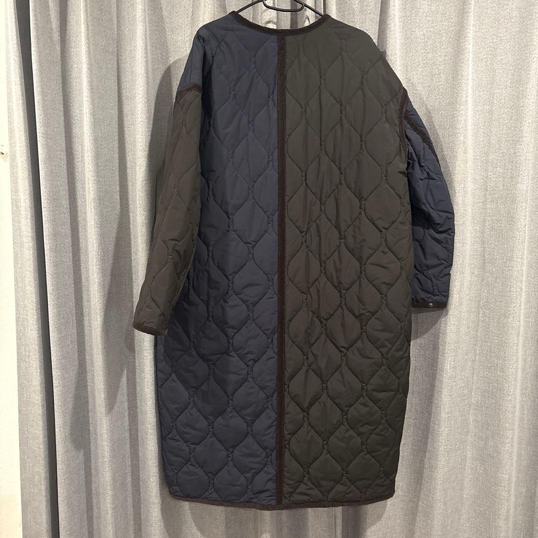 フラボア　キルティングロングコート ネイビー/ブラック　メンズ、レディー