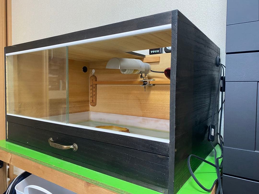 引き出し式爬虫類木製飼育ケージセット