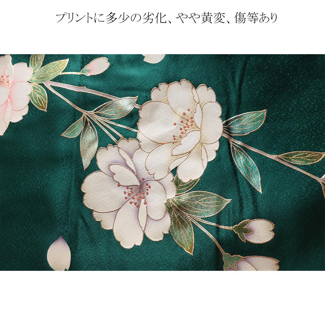 人気深緑ヴィンテージ振袖■158.5cm■単品単体成人式前撮り■正絹 BG25