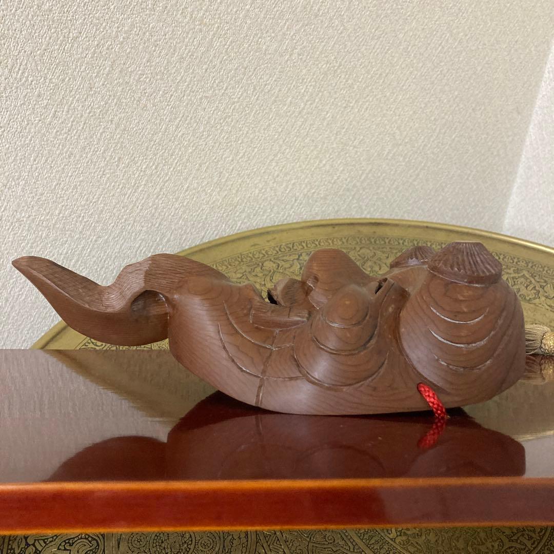 時代翁面　壁飾り　木彫り　古面　能面　白色尉　黒色尉　猿楽