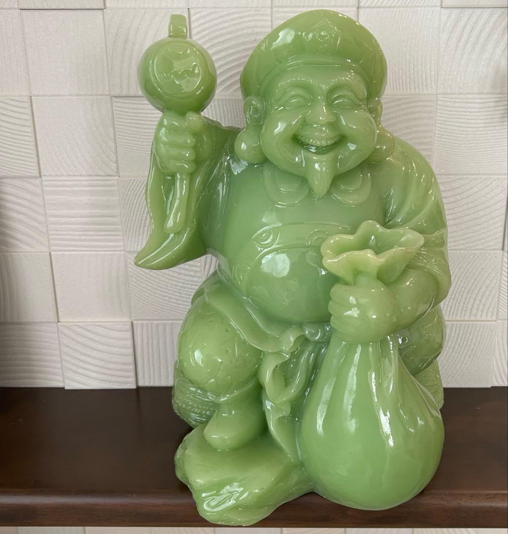 七福神 置物 大黒天　縁起物 置物 インテリア 翡翠色 商売繁盛 金運アップ