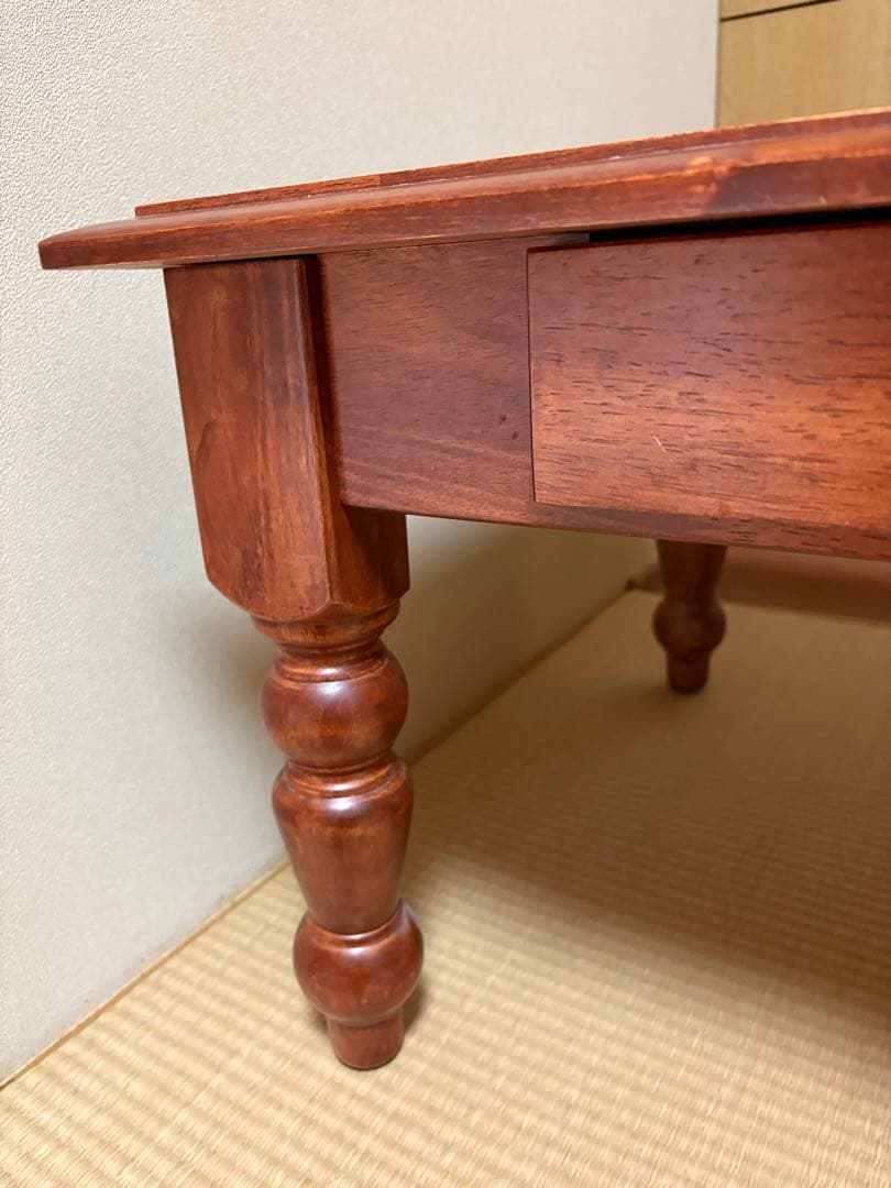 木製ローテーブル 2引き出し付き