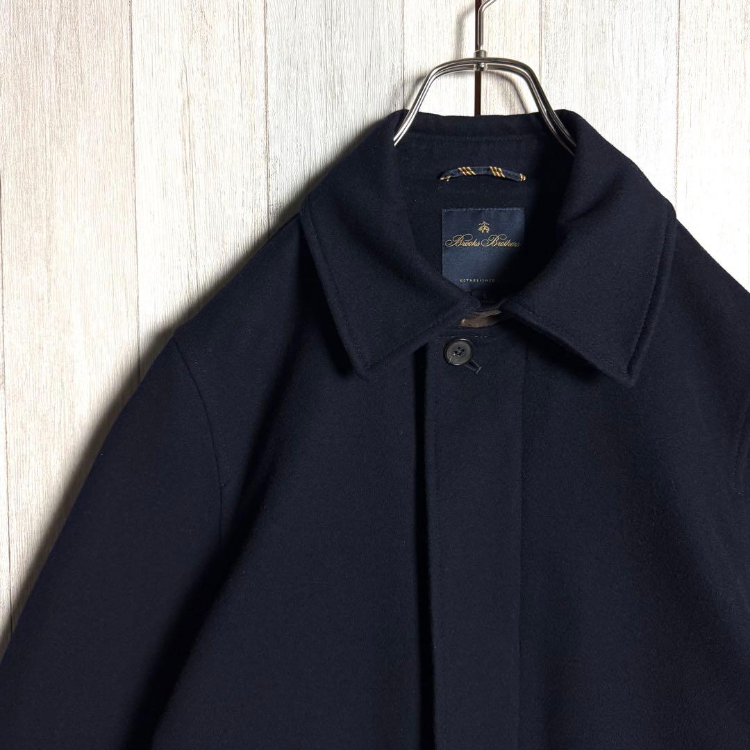 3647【ロロピアーナ・美品】ブルックスブラザーズ ウール ステンカラーコート