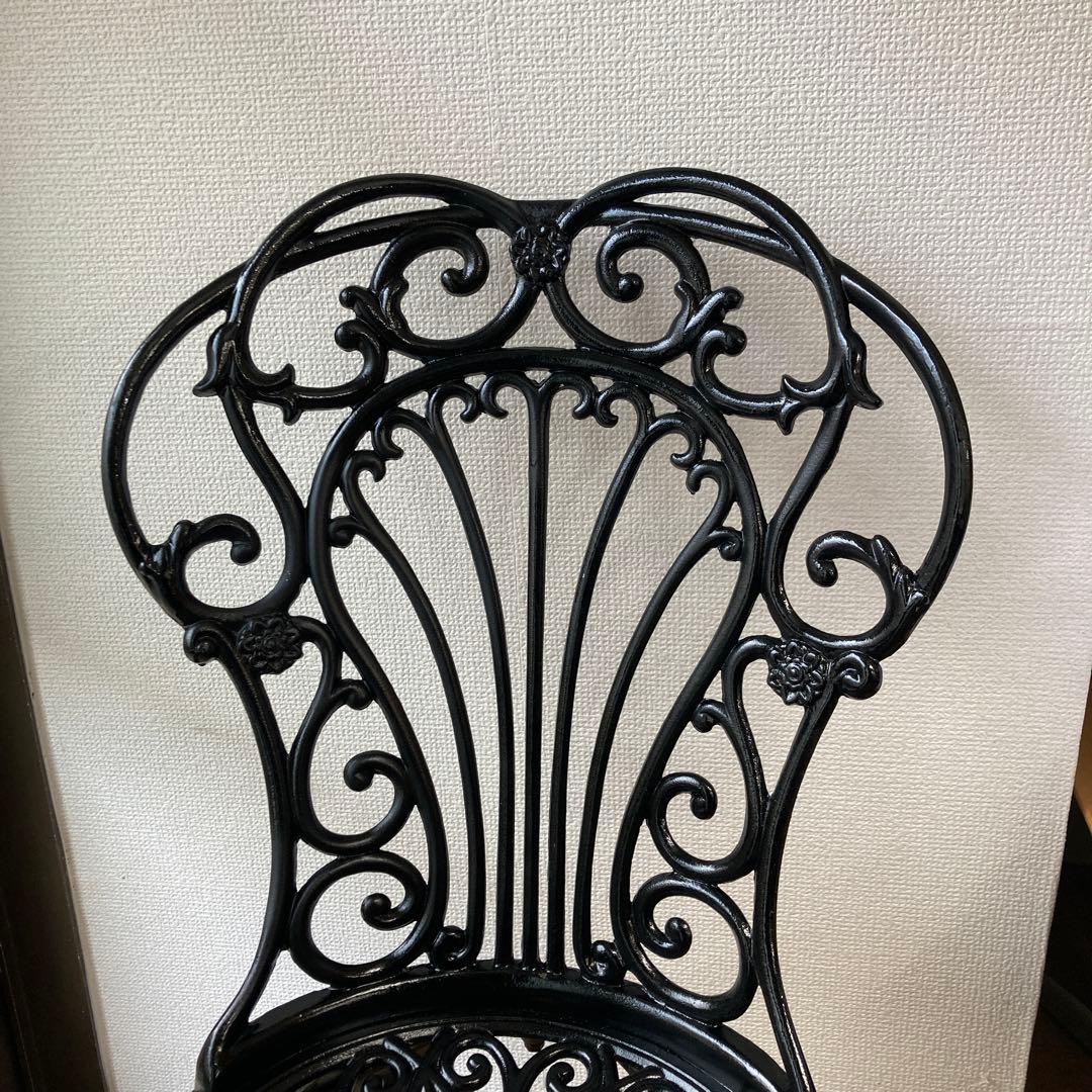 専用アイアン製装飾椅子 花模様透かし彫り　広島限定