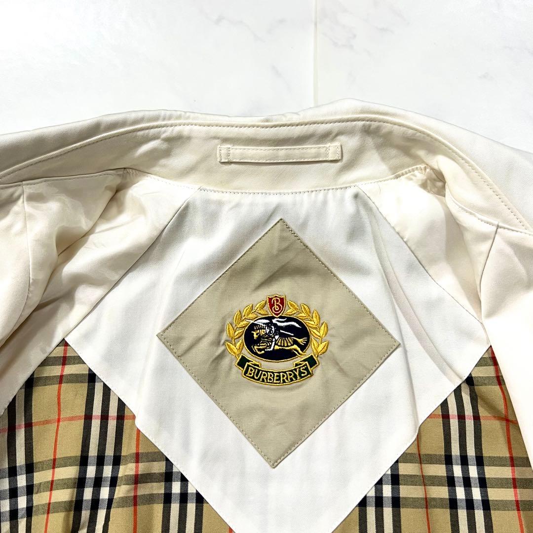 Burberry ステンカラーコート アイボリー 金ボタン M 9 ノバチェック