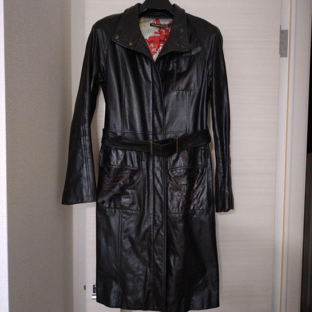 VIVIENNE TAM 黒ロングレザーコート サイズ1