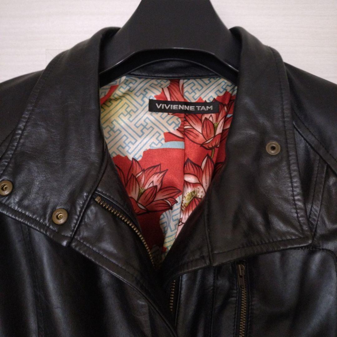 VIVIENNE TAM 黒ロングレザーコート サイズ1