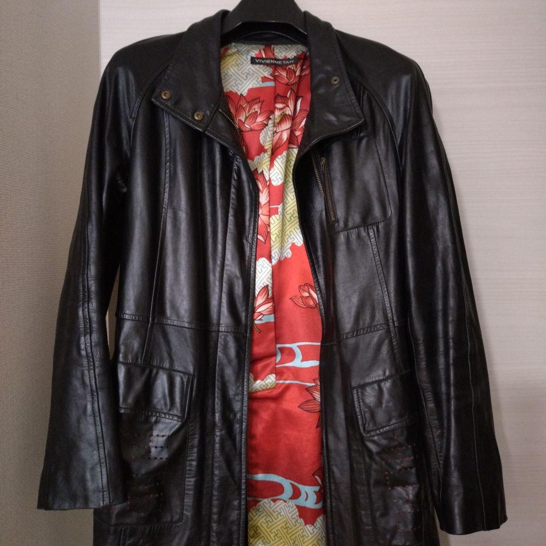 VIVIENNE TAM 黒ロングレザーコート サイズ1
