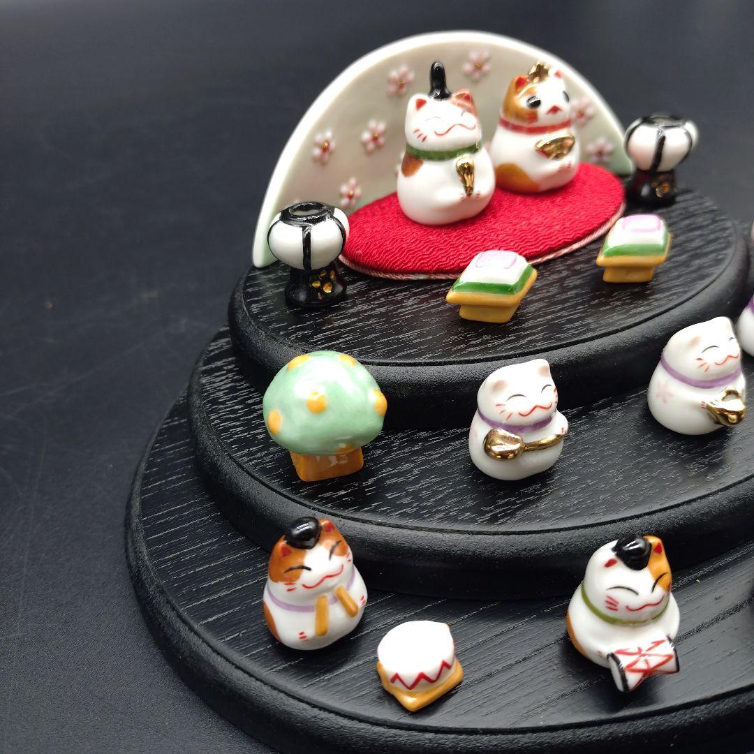 【希少品】道楽堂猫舎本舗 ねこや 春福ひな 十人飾り