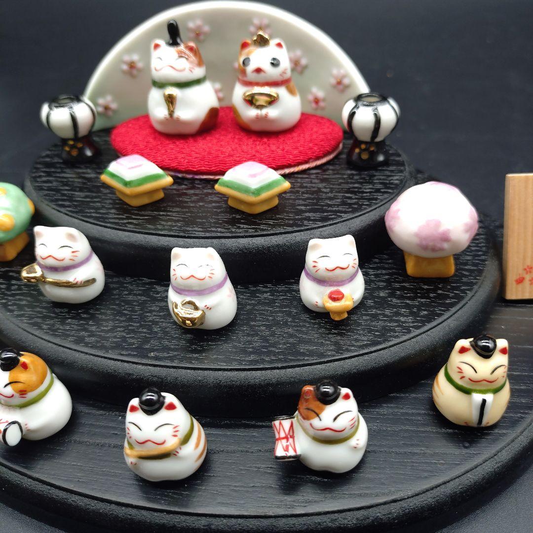 【希少品】道楽堂猫舎本舗 ねこや 春福ひな 十人飾り