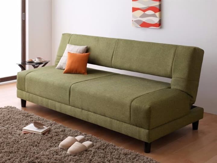寝心地を追求した本格ソファベッド　モスグリーン