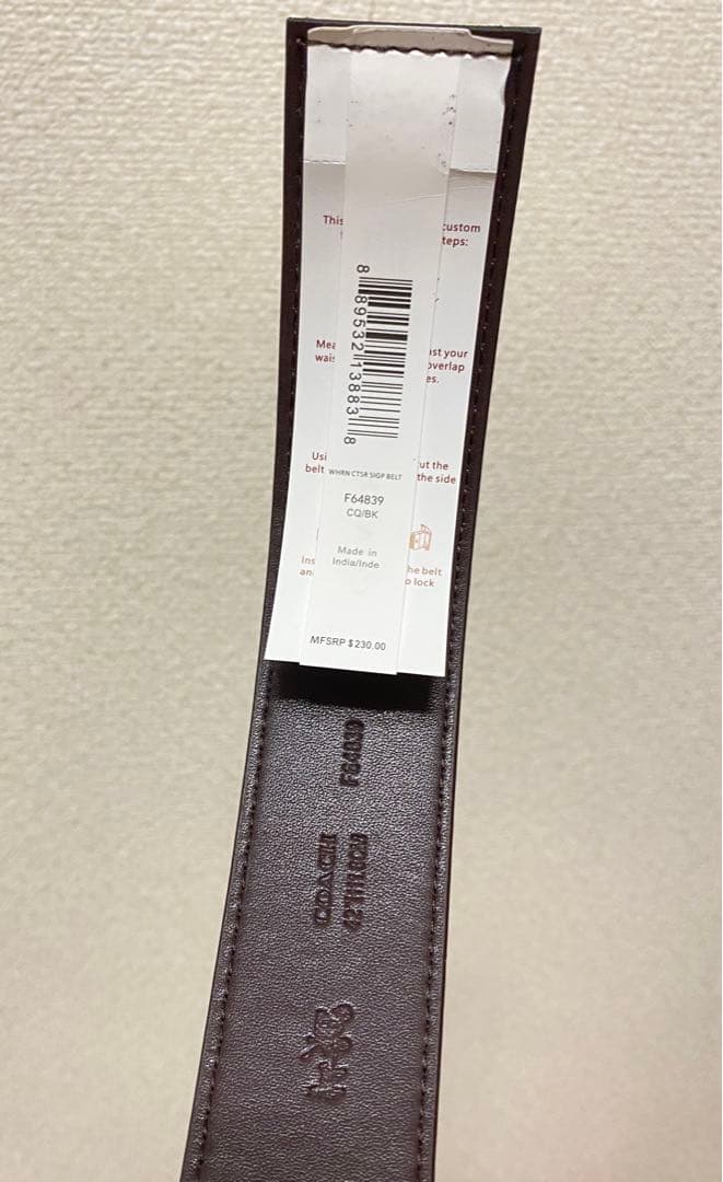 COACH コーチ　メンズベルト回転バックル2個 ギフト箱付き