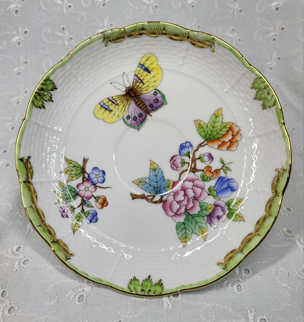 美品✨ヘレンド ヴィクトリアブーケ カップ&ソーサー 花 蝶 コーヒー