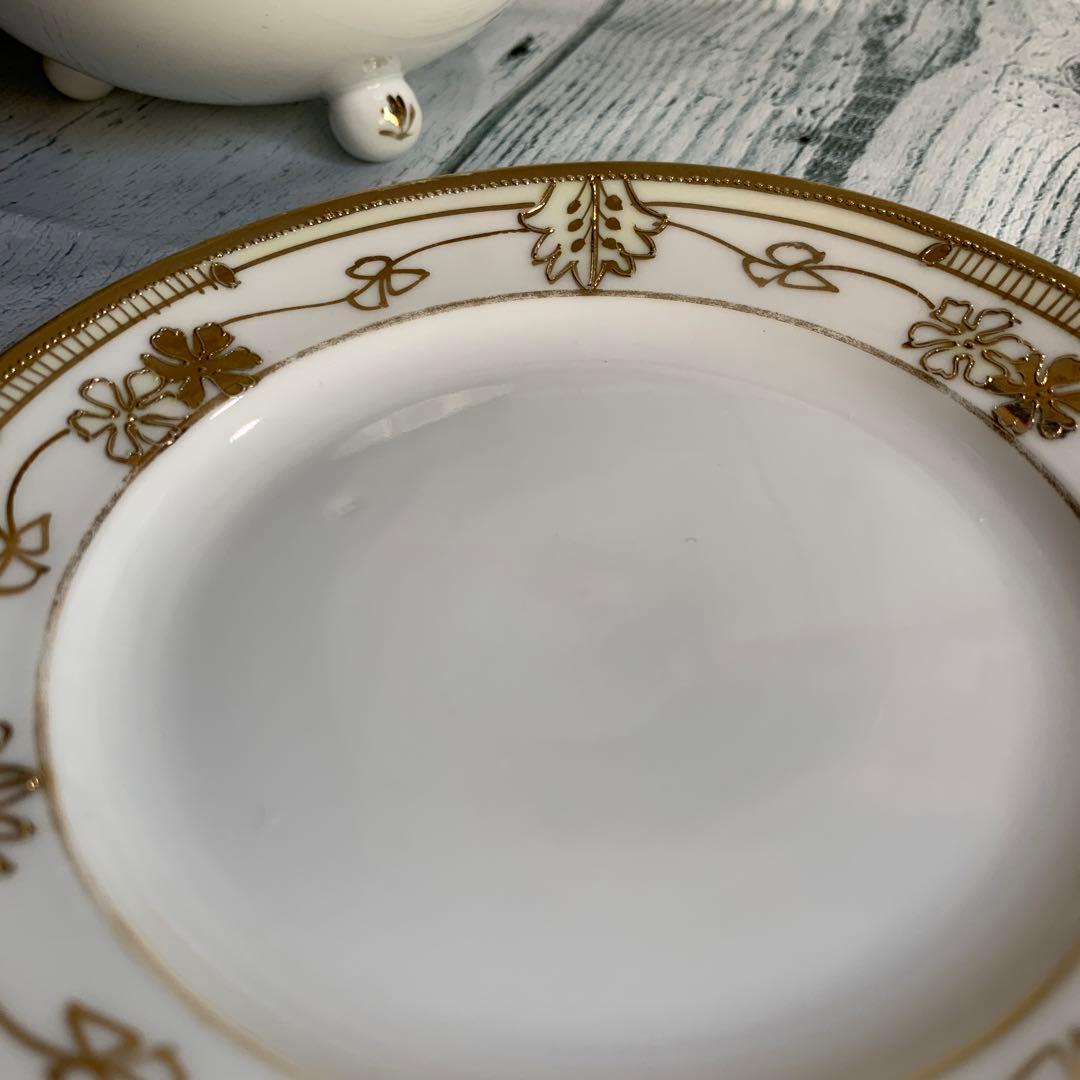 オールドノリタケ 盛り上げ モリムラ ソース用 カップ＆ソーサー 足付き 金彩