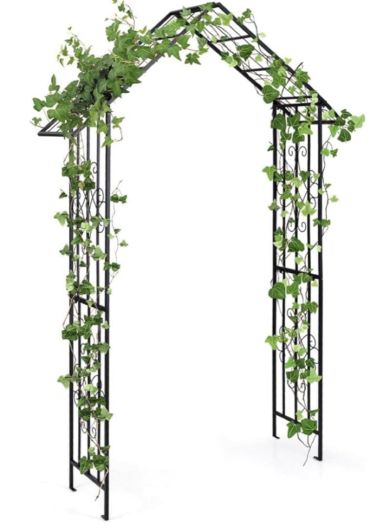 ガーデンアーチ 鉄製 バラアーチ 錆びない パイプ径16mm 幅116×奥行40