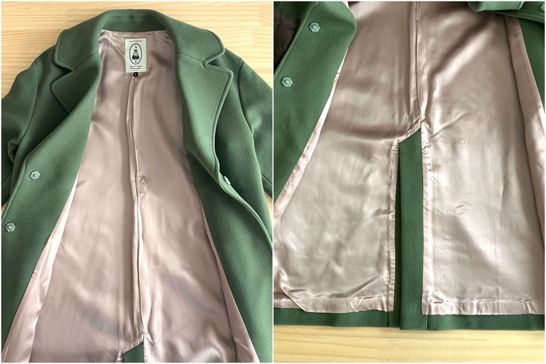 leur logette タスマニア ウールコート 1 M モスグリーン