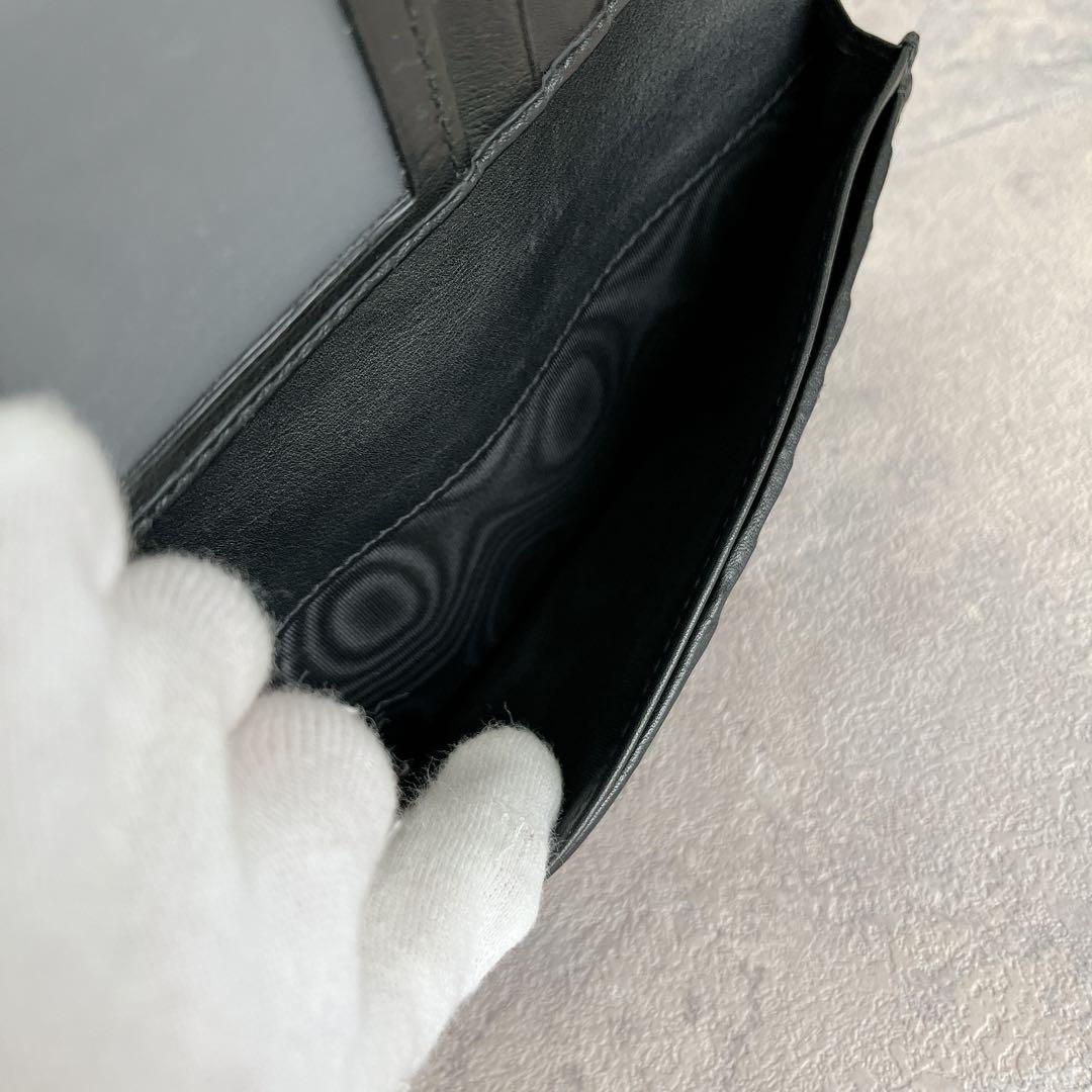 美品✨GUCCI マイクロシマ GG ロングウォレット レザー　ブラック