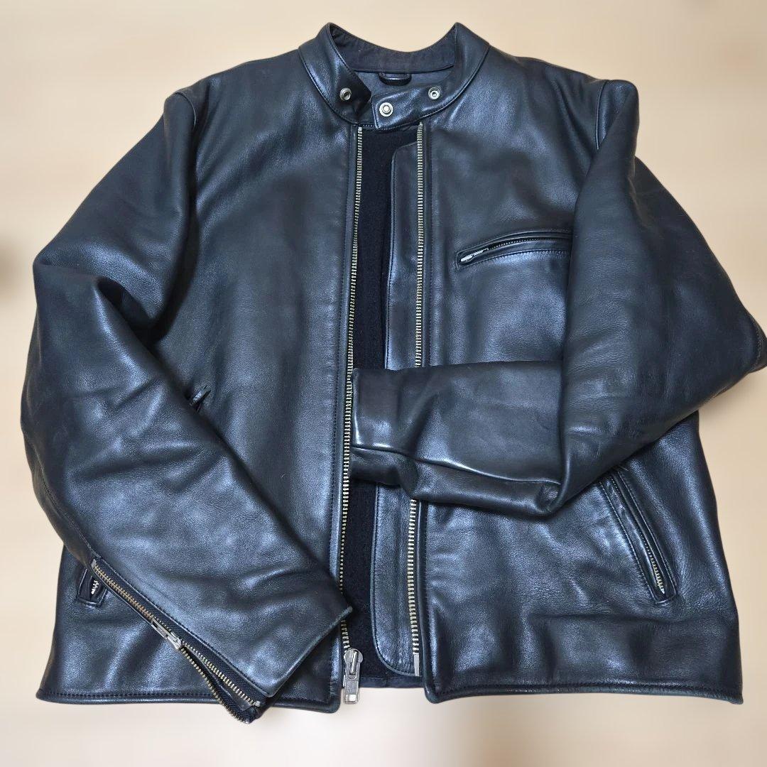 (最終値下げ）ブラック　レザー　シングル　ライダースジャケット　アウトロー　牛革