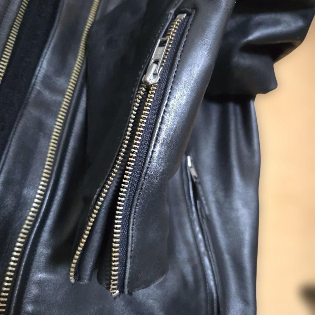 (最終値下げ）ブラック　レザー　シングル　ライダースジャケット　アウトロー　牛革