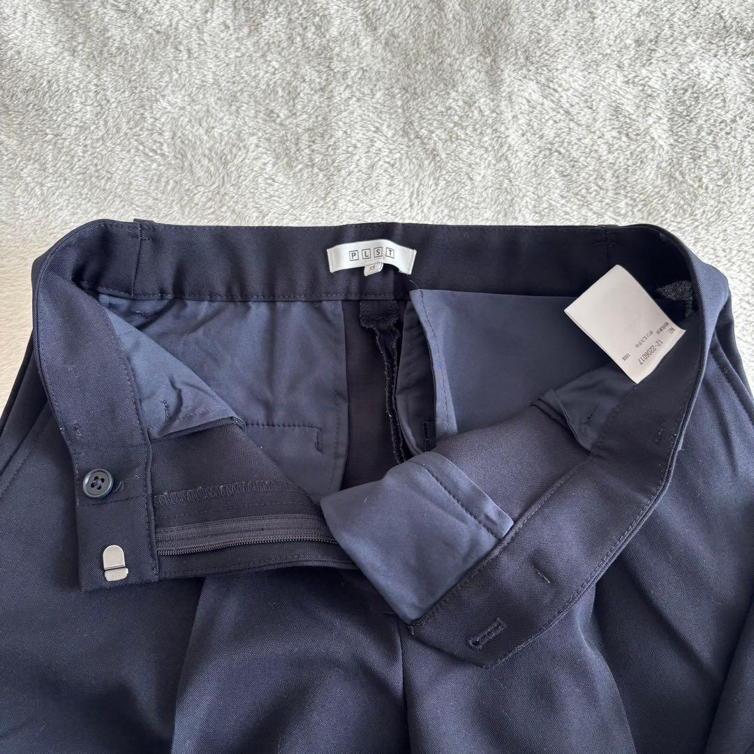 ✨️美品✨️ PLST プラステ ノーカラー パンツスーツ ネイビー Sサイズ
