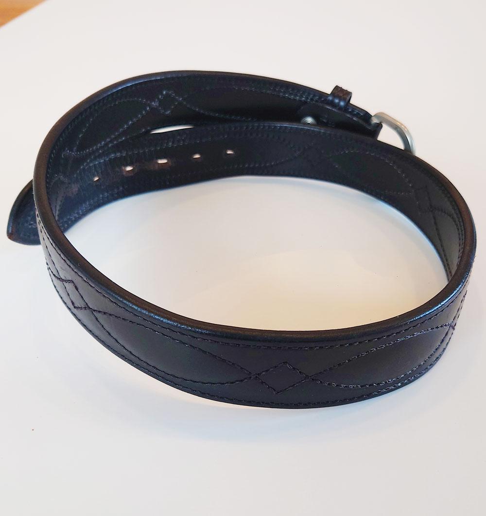 BIANCHI レザー ベルト B21 34インチ (黒&茶 2本セット) 美品